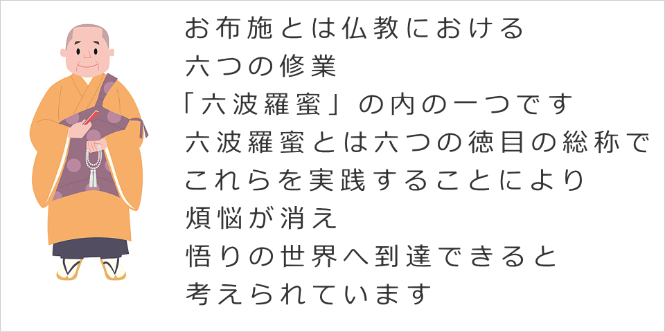 お布施とは六波羅蜜の一つです